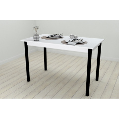 Стіл кухонний Ferrum-decor Беніта 75x120x70 Чорний ДСП Біле 16мм (BEN0008) Кременчук