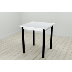 Стіл кухонний Ferrum-decor Дієго 75x80x80 Чорний ДСП Біле 16мм (DIE0001) Мукачево