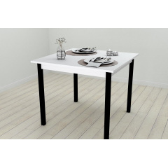 Стіл кухонний Ferrum-decor Дієго 75x80x80 Чорний ДСП Біле 16мм (DIE0001) Мукачево