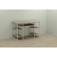 Компьютерный стол Ferrum-decor Тим 75x140x70 белый ДСП Дуб Сонома 32мм Одесса