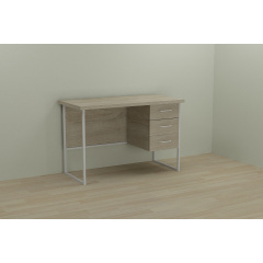 Компьютерный стол Ferrum-decor Гарри 75x120x70 белый ДСП Дуб Сонома 32мм Энергодар