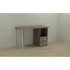 Компьютерный стол Ferrum-decor Отто 75x140x70 белый ДСП Дуб Сонома Труфель 16мм Белая Церковь