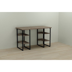 Компьютерный стол Ferrum-decor Карэн 75x120x60 черный ДСП Дуб Сонома Труфель 32мм Калуш