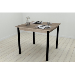 Стіл кухонний Ferrum-decor Агата 75x80x80 Чорний ДСП Сонома Трюфель 16мм (AGA0019) Ізмаїл