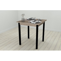 Стол кухонный Ferrum-decor Диего 75x70x70 Черный ДСП Сонома Трюфель 16мм (DIE0012) Прилуки