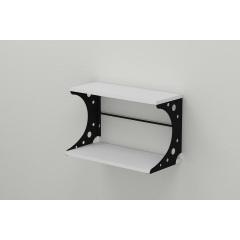 Полиця настінна Ferrum-decor Букін 330x500x240 метал Чорний ДСП Біле 16 мм (BUK0001) Чернівці