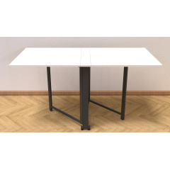 Стол-книжка трансформер Орион 2 Ferrum-decor 750x1520x730 Черный металл ДСП Белый 16 мм (ORI201) Королево