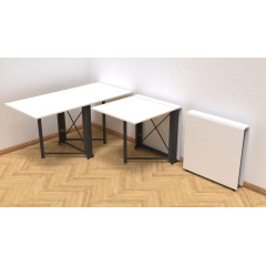 Стол-книжка трансформер Орион 2 Ferrum-decor 750x1520x730 Черный металл ДСП Белый 16 мм (ORI201) Королево