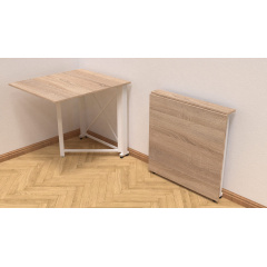 Стол-книжка трансформер Орион 1 Ferrum-decor 750x810x730 Белый металл ДСП Дуб Сонома 16 мм (ORI111) Чернигов