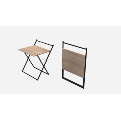 Стол трансформер Компакт 1 Ferrum-decor 750x790x720 Черный металл ДСП Дуб Сонома 16 мм (KOM104) Тернопіль