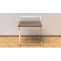 Стол трансформер Компакт 1 Ferrum-decor 750x790x720 Белый металл ДСП Дуб Сонома Трюфель 16 мм (KOM112) Тернополь