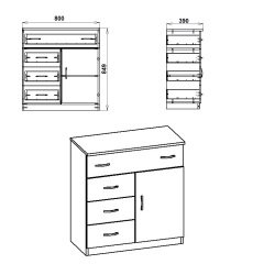 Комод Компанит 1-3-1 Нимфея альба (80х39х85 см) Киев