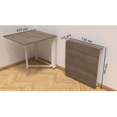 Стол-книжка трансформер Орион 1 Ferrum-decor 750x810x730 Белый металл ДСП Дуб Сонома Трюфель 16 мм (ORI112) Одеса