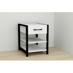 Тумба Ferrum-decor Вивьен 1/2 50x41x40 см Черный с белым (XK00073) Михайловка
