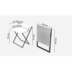 Стол трансформер Компакт 2 Ferrum-decor 750x790x720 Черный металл ДСП Белый 16 мм (KOM201) Дніпро
