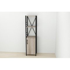 Етажерка 3/34 Ferrum-decor Серії Конект із тумбою 144x34x28 Чорний ДСП Сонома Трюфель (FD1004) Курінь