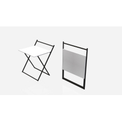 Стол трансформер Компакт 1 Ferrum-decor 750x790x720 Черный металл ДСП Белый 16 мм (KOM101) Винница