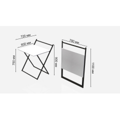 Стол трансформер Компакт 1 Ferrum-decor 750x790x720 Черный металл ДСП Белый 16 мм (KOM101) Винница