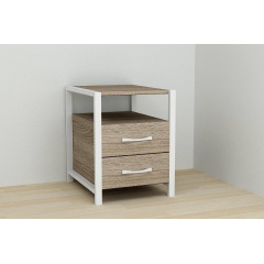 Тумба универсальная Ferrum-decor Вивьен 2/2 50x41x40 белый ДСП 16мм Дуб Сонома Трюфель Запорожье