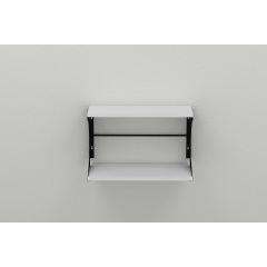 Полиця настінна Ferrum-decor Букін 330x600x240 метал Чорний ДСП Біле 16 мм (BUK0022) Васильків