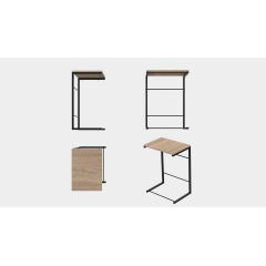 Столик приставной Терри Ferrum-decor 650x440x330 Черный металл ДСП Дуб Сонома 16 мм (TERR004) Березне