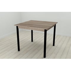 Стіл кухонний Ferrum-decor Агата 75x90x90 Чорний ДСП Сонома Трюфель 16мм (AGA0005) Обухов