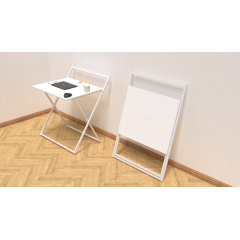 Стол трансформер Компакт 1 Ferrum-decor 750x790x720 Белый металл ДСП Белый 16 мм (KOM108) Нова Прага