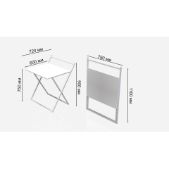 Стол трансформер Компакт 1 Ferrum-decor 750x790x720 Белый металл ДСП Белый 16 мм (KOM108) Нова Прага