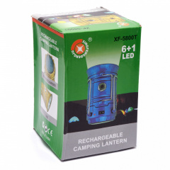 Фонарик аккумуляторный лампадка XINGFEN раздвижной с USB XF-5800T 6+1LED power bank 2 режима синий Киев