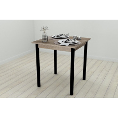 Стіл кухонний Ferrum-decor Агата 75x70x70 Чорний ДСП Сонома Трюфель 16мм (AGA0012) Новомосковськ