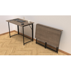 Стол раскладной Морис Ferrum-decor 750x1000x600 Черный металл ДСП Дуб Сонома Трюфель 16 мм (MORI005) Вишневе