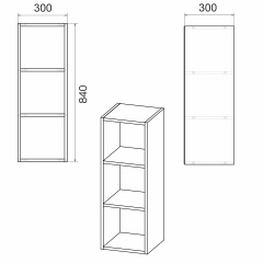 Полка настенная Компанит П-32 30х30х84 см Венге темный Сумы