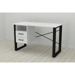 Письменный стол с ящиками Ferrum-decor Оскар 750x1200x600 металл Черный ДСП Белое 16 мм (OSK0001) Харьков