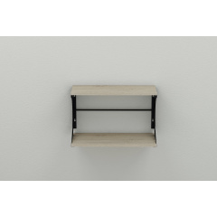Полиця настінна Ferrum-decor Букін 330x600x240 метал Чорний ДСП Сонома 16 мм (BUK0025) Тернопіль