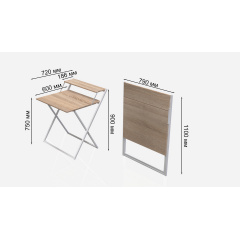 Стол трансформер Компакт 2 Ferrum-decor 750x790x720 Белый металл ДСП Дуб Сонома 16 мм (KOM211) Гайсин