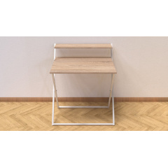 Стол трансформер Компакт 2 Ferrum-decor 750x790x720 Белый металл ДСП Дуб Сонома 16 мм (KOM211) Гайсин