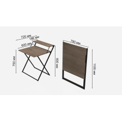 Стол трансформер Компакт 2 Ferrum-decor 750x790x720 Черный металл ДСП Дуб Сонома Трюфель 16 мм (KOM205) Дніпро