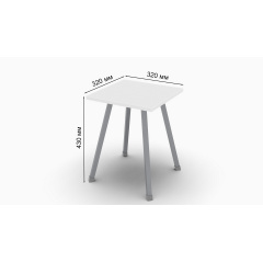 Табурет кухонный Ferrum-decor 430x320x320 Серый металл ДСП Белый 16 мм (TAB015) Обухов