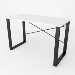 Письменный стол Ferrum-decor Драйв 750x1400x700 Черный металл ДСП Белый 16 мм (DRA106) Васильков