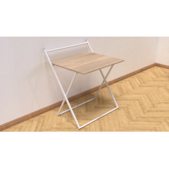 Стол трансформер Компакт 1 Ferrum-decor 750x790x720 Белый металл ДСП Дуб Сонома 16 мм (KOM111) Обухів