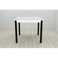 Стіл кухонний Ferrum-decor Агата 75x90x90 Чорний ДСП Біле 16мм (AGA0001) Ковель