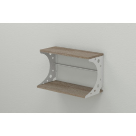 Полка настенная Ferrum-decor Букин 330x500x240 металл Белый ДСП Сонома Трюфель 16 мм (BUK0012)