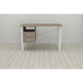 Письменный стол с ящиками Ferrum-decor Оскар 750x1200x600 металл Белый ДСП Сонома Трюфель 16 мм (OSK0012)