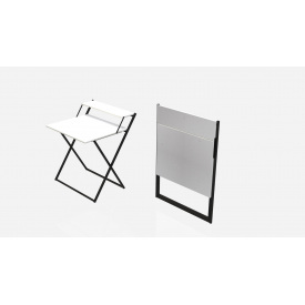 Стол трансформер Компакт 2 Ferrum-decor 750x790x720 Черный металл ДСП Белый 16 мм (KOM201)