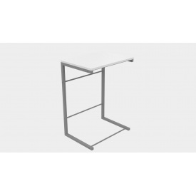 Столик приставной Терри Ferrum-decor 650x440x330 Серый металл ДСП Белый 16 мм (TERR015)