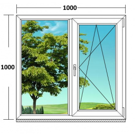Вікно металопластикове двохстулкове Steko 1000х1000 мм