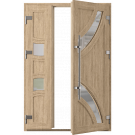 Металопластикові вхідні двері Віконда Термо 6 камер колір натуральний дуб