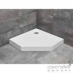 Акриловый пентагональный душевой поддон Radaway Doros PT Compact 800x800 307390-278 белый Хуст