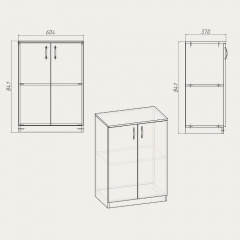 Книжкова шафа Компанит КШ-17 841x604x370 мм вільха Стрий