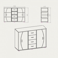 Комод Компанит Комод-4-2-2 1338x913x448 бук Переяслав-Хмельницкий